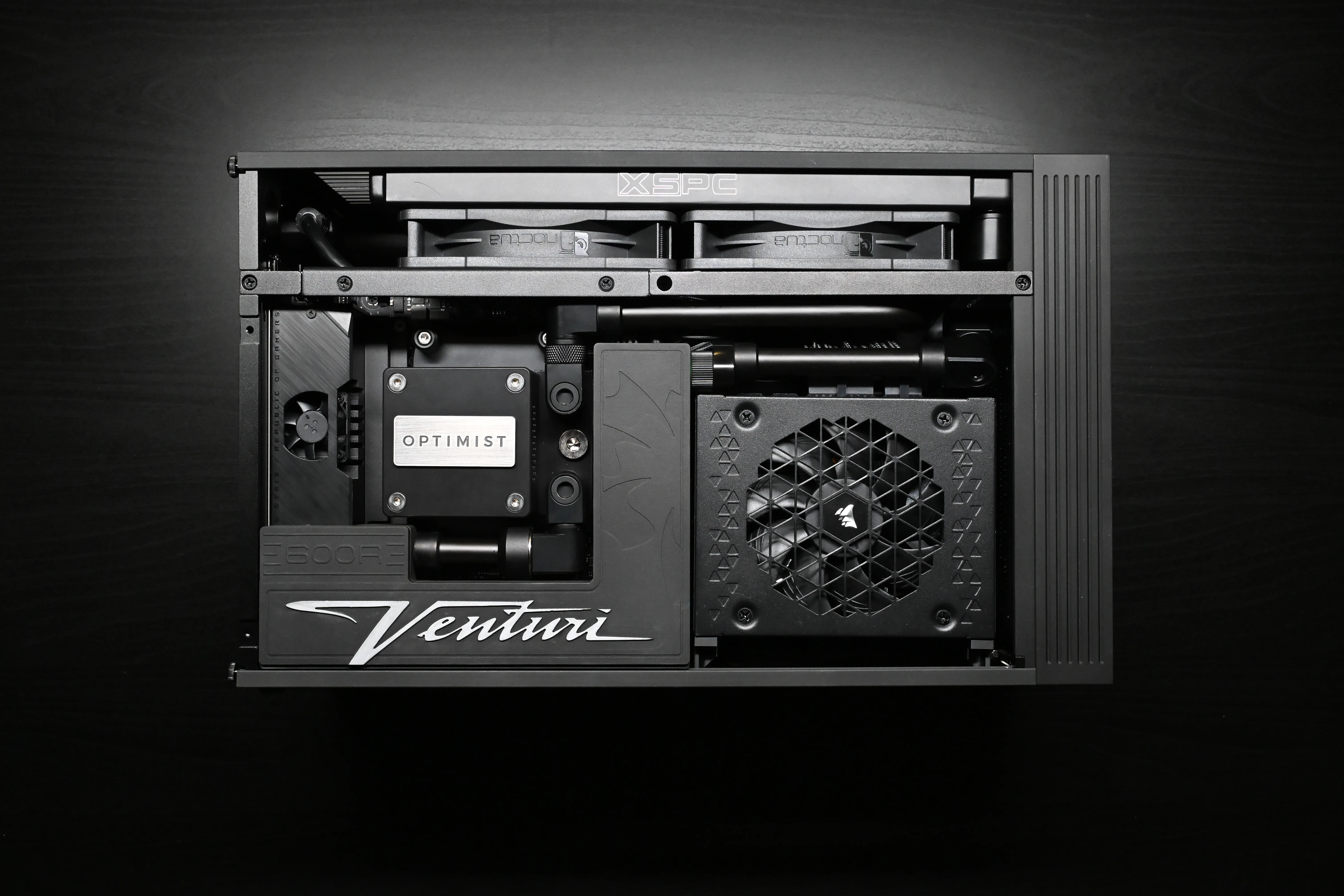 The Venturi — a sub-11-litre watercooled desktop, front elevation